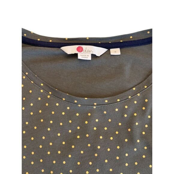 Boden Womens Long Sleeve Olive Green Polka Dot Top Size S EUC Stylish & Comfy - Picture 9 of 11